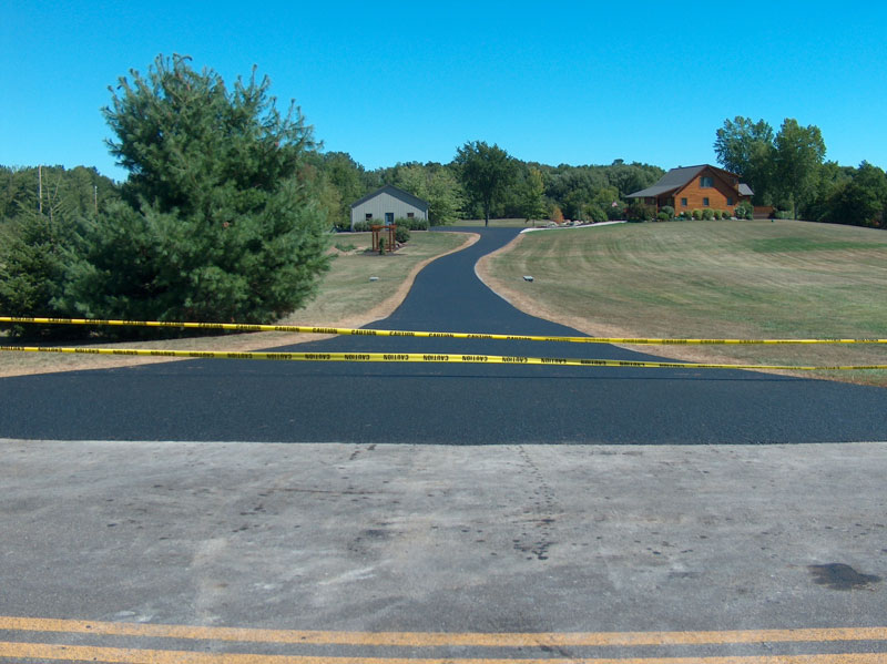 long driveway asphalt paving